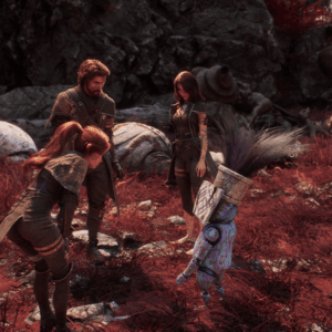 A screenshot of Clair Obscur where the party has reached the Gestral Village.